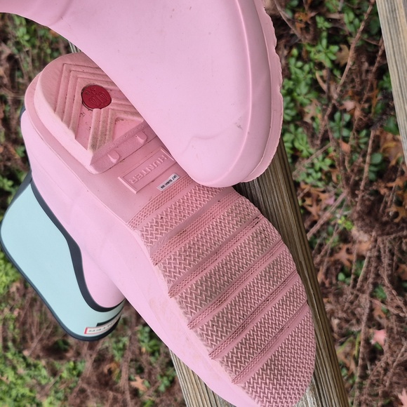 Hunter Mid-Calf Candy Floss/ Aqua Rain Boots - Picture 3 of 4